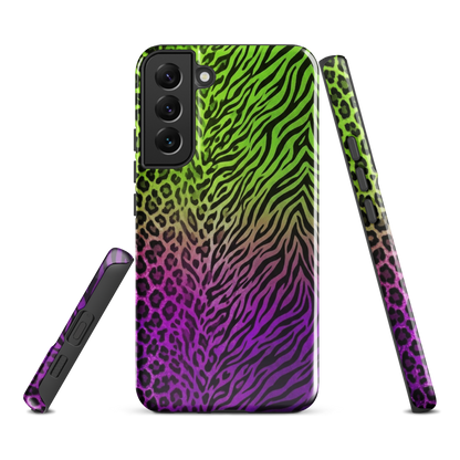 Neon Green & Purple Zebra & Leopard Print Tough Case for Samsung