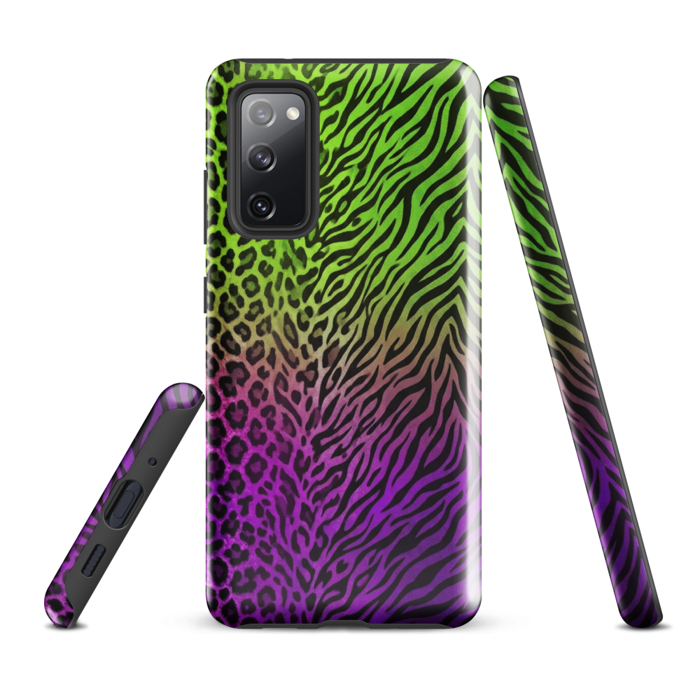 Neon Green & Purple Zebra & Leopard Print Tough Case for Samsung