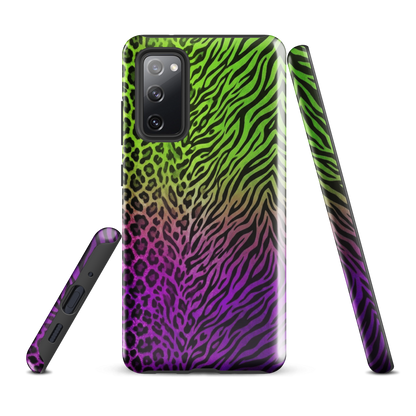 Neon Green & Purple Zebra & Leopard Print Tough Case for Samsung