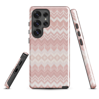 Classic Pink & White Chevron Tough Case for Samsung
