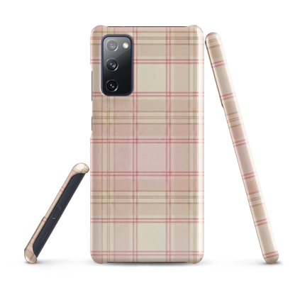 Pink & Cream Plaid Coquette Print Snap Case for Samsung