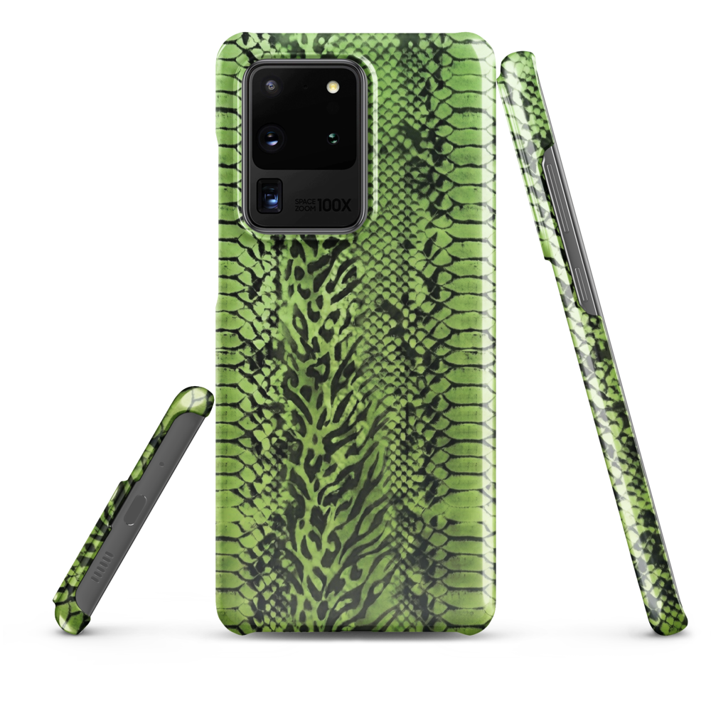 Green Snake Skin & Leopard Print Snap Case for Samsung