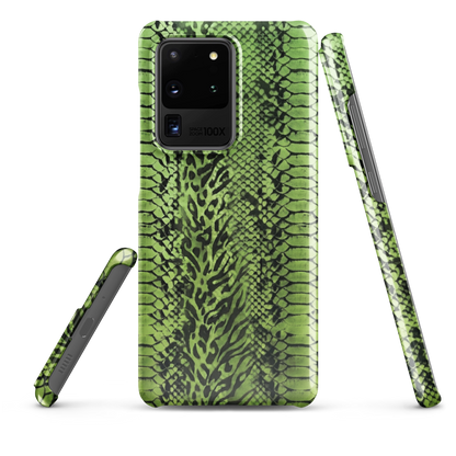 Green Snake Skin & Leopard Print Snap Case for Samsung