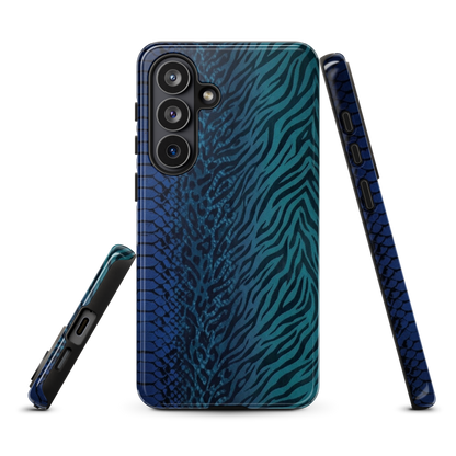 Blue & Teal Snake Skin Zebra & Leopard Print Tough Case for Samsung