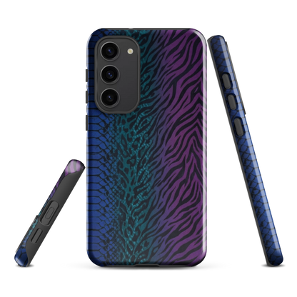Blue to Purple Dark Snake Zebra & Leopard Print Tough Case for Samsung