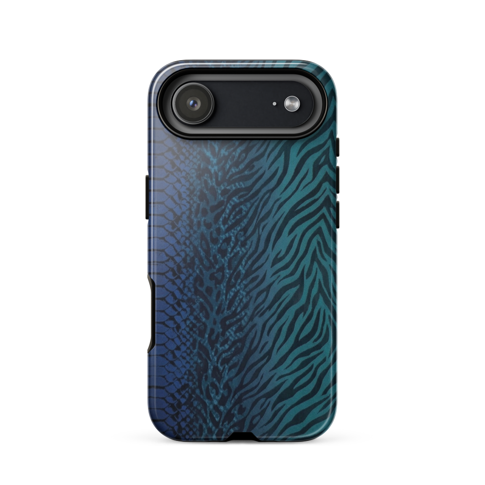 Blue & Teal Snake Skin Zebra & Leopard Print Tough Case for iPhone®