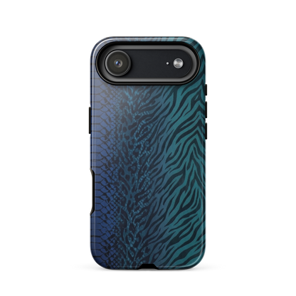 Blue & Teal Snake Skin Zebra & Leopard Print Tough Case for iPhone®