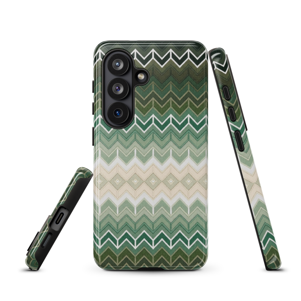 Green Chevron Classic White Pattern Tough Case for Samsung