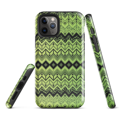 Lime Green Chevron Zebra & Leopard Print Tough Case for iPhone®