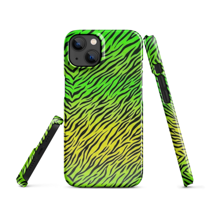 Green & Yellow  Zebra Print Snap Case for iPhone