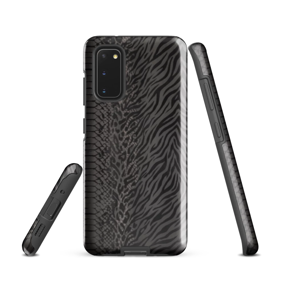 Black and Gray Zebra and Leopard print Tough Case for Samsung