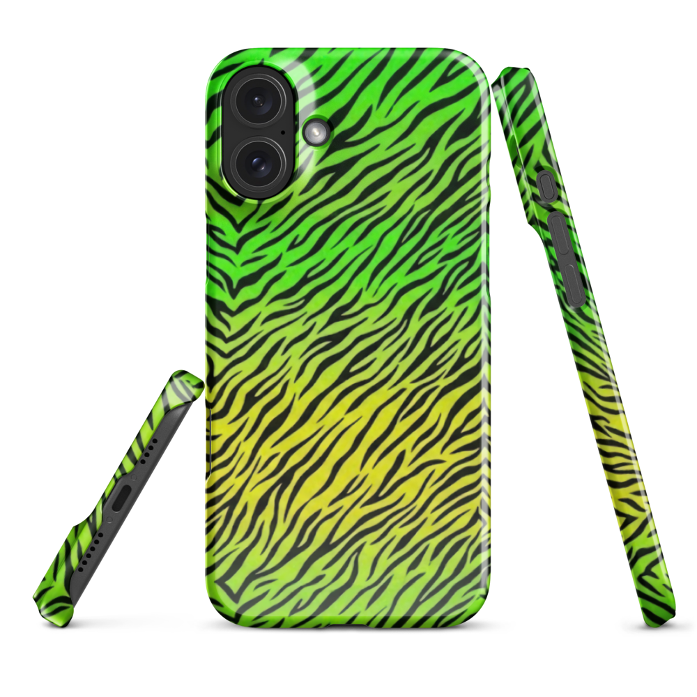 Green & Yellow  Zebra Print Snap Case for iPhone