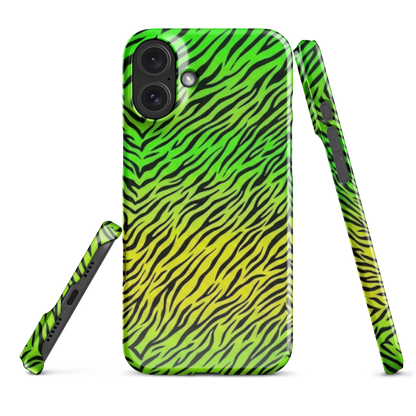 Green & Yellow  Zebra Print Snap Case for iPhone