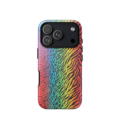 Vibrant Rainbow Snake Skin Leopard & Zebra Print Case for iPhone®