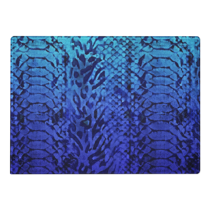 Blue Snake Skin & Leopard Print Glass Cutting Board