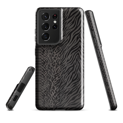 Black and Gray Zebra and Leopard print Tough Case for Samsung