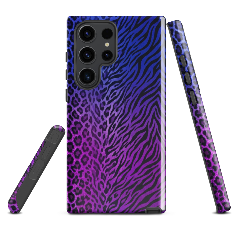 Blue to Purple Zebra & Leopard Print Tough Case for Samsung