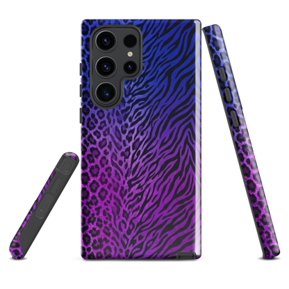 Blue to Purple Zebra & Leopard Print Tough Case for Samsung