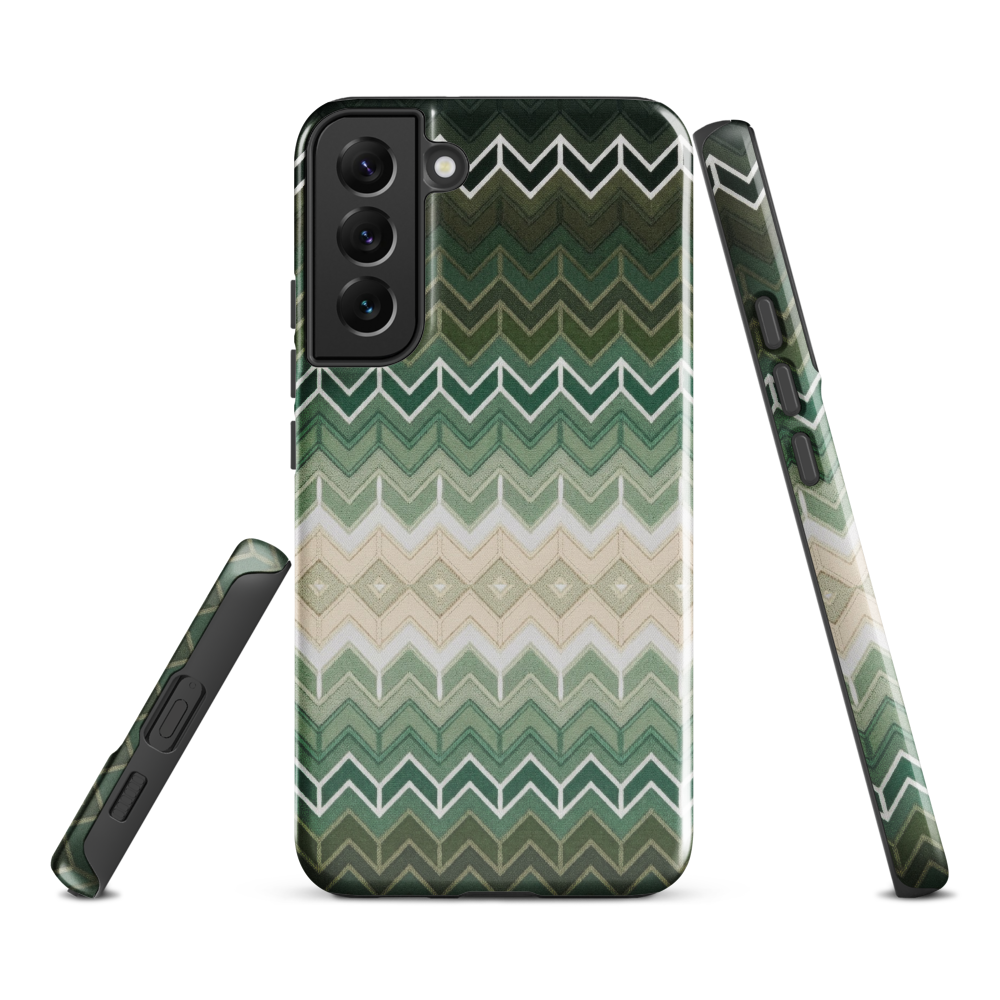 Green Chevron Classic White Pattern Tough Case for Samsung