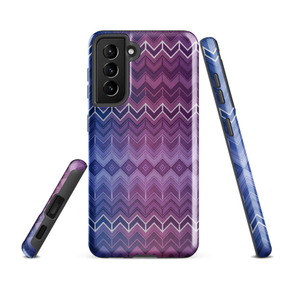 Purple & Blue Classic Chevron Print Tough Case for Samsung