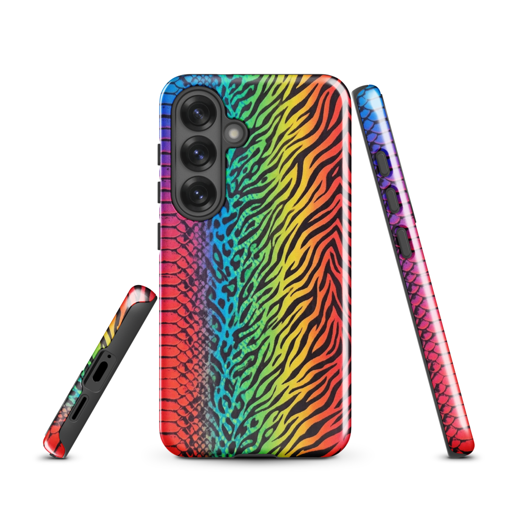 Vibrant Rainbow Snake Skin Zebra & Leopard Print Tough Case for Samsung