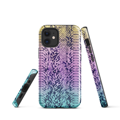 Faded Rainbow Snake Skin Zebra & Leopard Print Tough Case for iPhone®