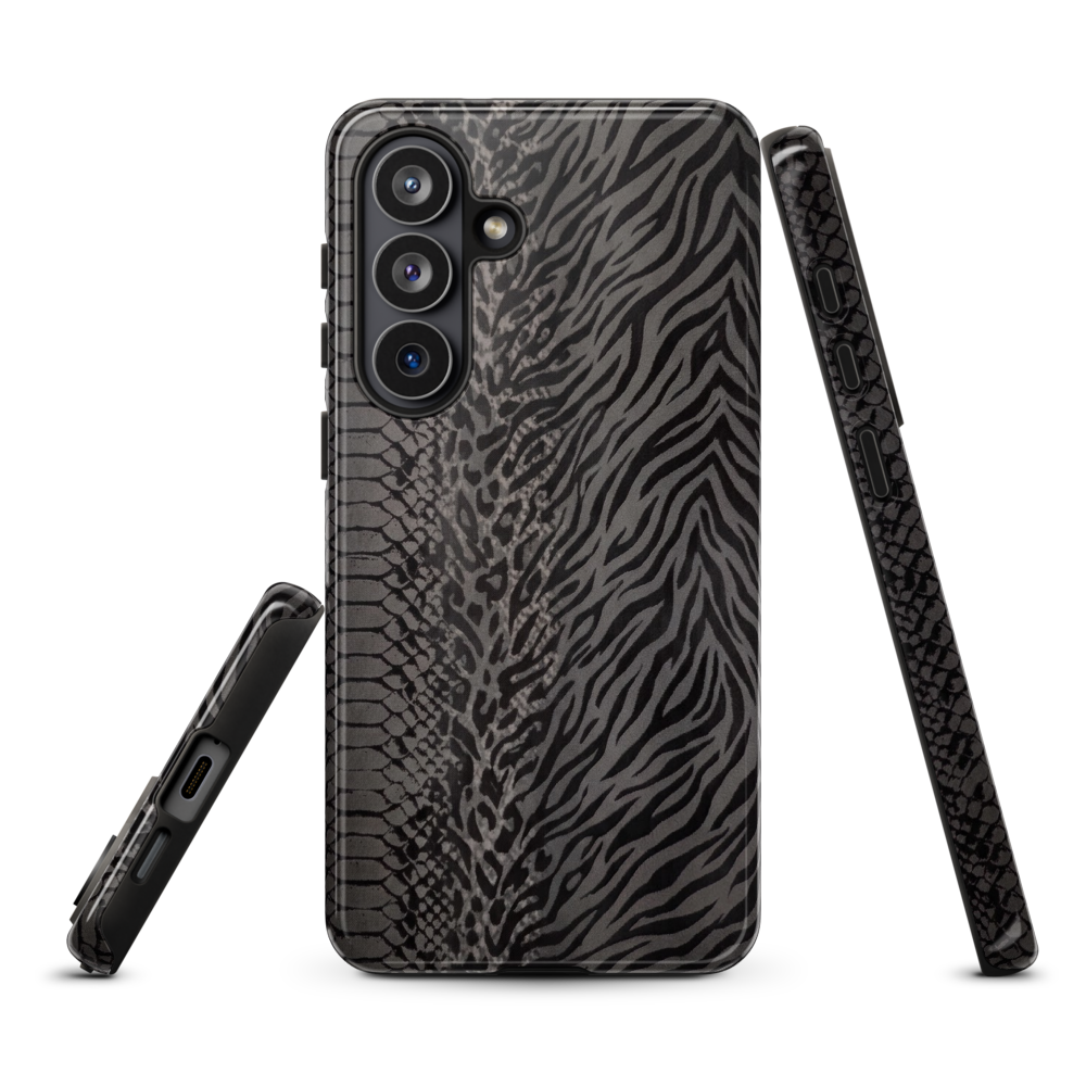 Black and Gray Zebra and Leopard print Tough Case for Samsung
