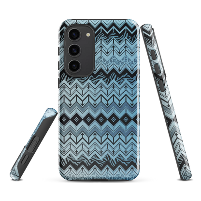 Blue Chevron Pattern Leopard & Zebra Print Tough Case for Samsung
