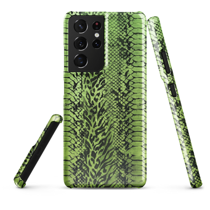 Green Snake Skin & Leopard Print Snap Case for Samsung