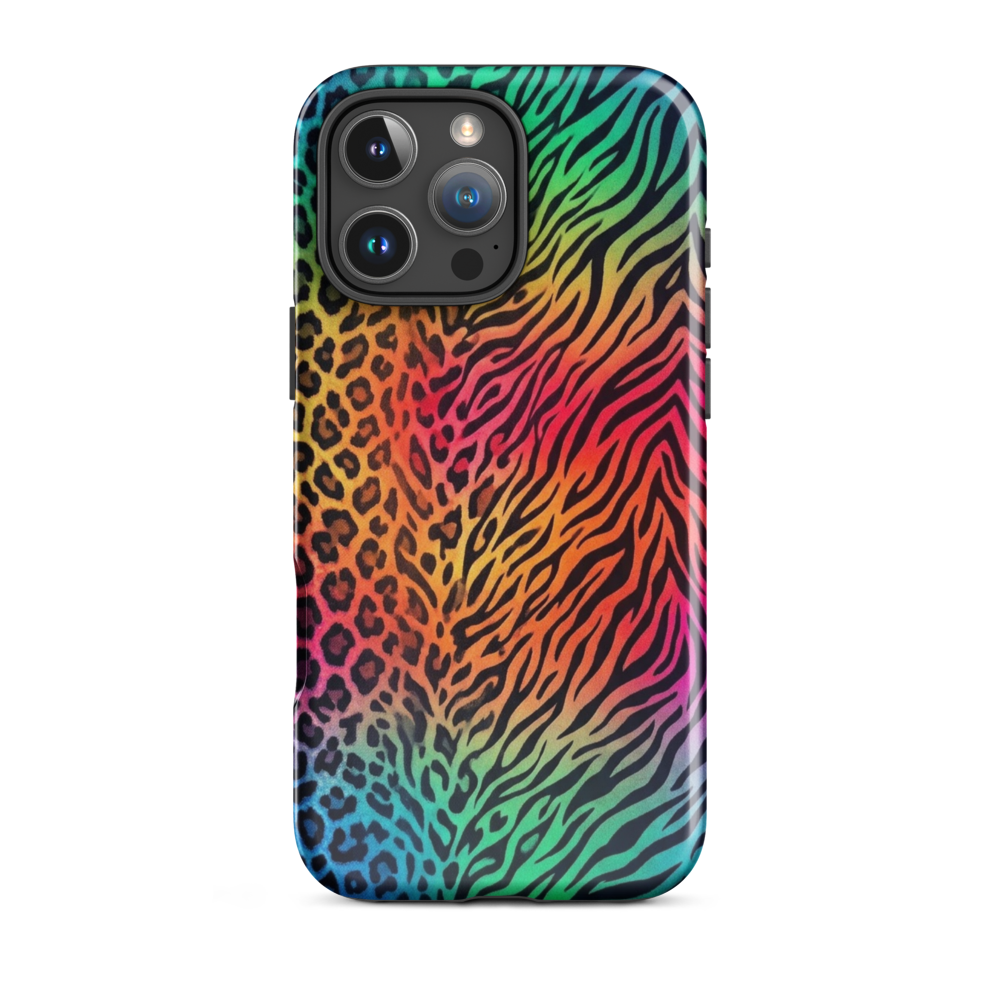 Vibrant Rainbow Zebra & Leopard Print Tough Case for iPhone®