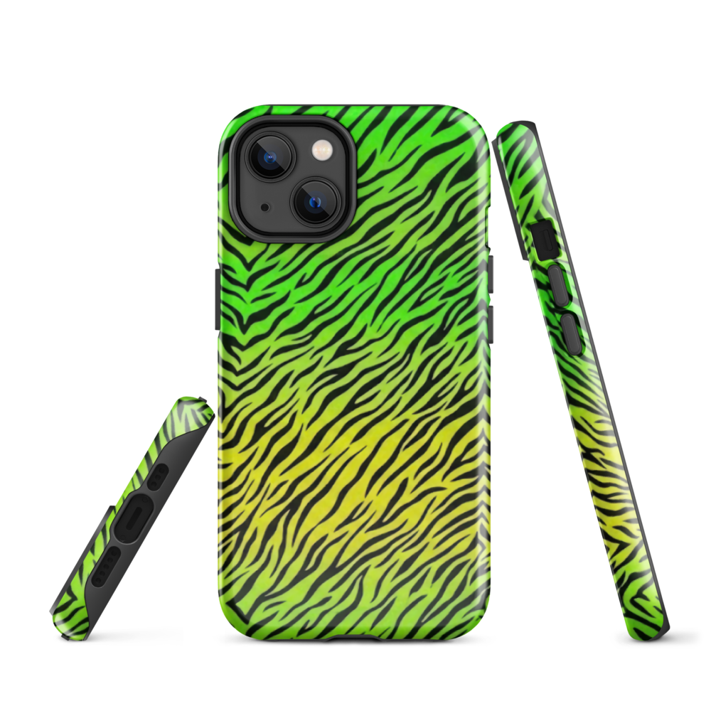 Green & Yellow  Zebra Print Tough Case for iPhone®