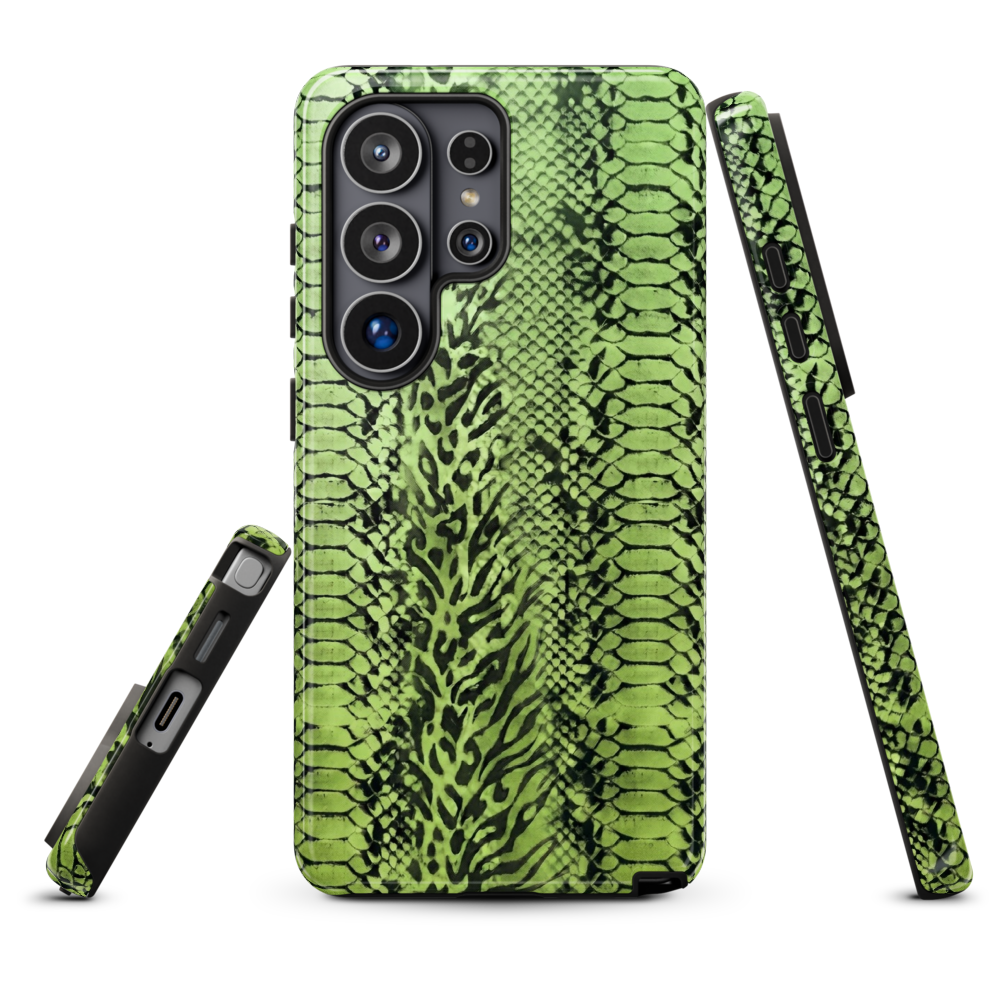 Green Snake Skin & Leopard Print Tough Case for Samsung