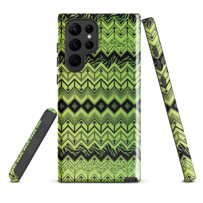 Lime Green Zebra & Leopard Print Chevron Tough Case for Samsung