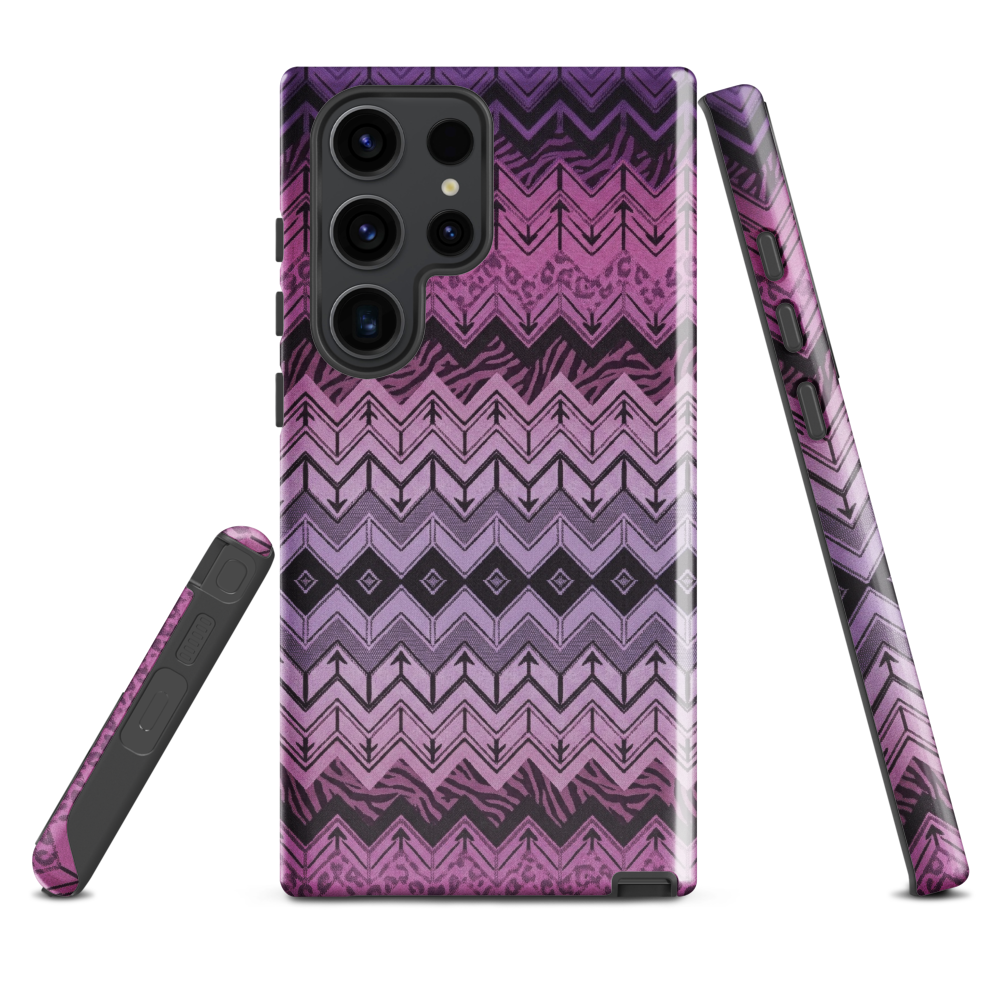 Purple Chevron Zebra & Leopard Print Tough Case for Samsung