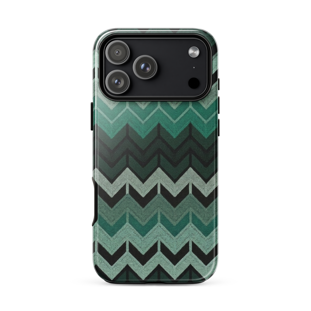 Green Chevron Tough Case for iPhone®