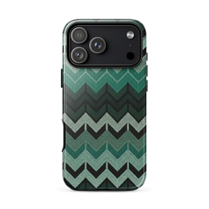 Green Chevron Tough Case for iPhone®