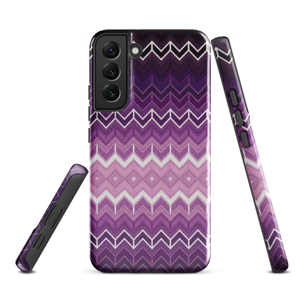 Purple Classic Chevron White Pattern Tough Case for Samsung
