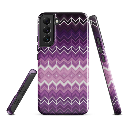 Purple Classic Chevron White Pattern Tough Case for Samsung