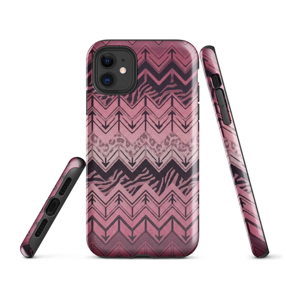 Pink Chevron Zebra & Leopard Print Tough Case for iPhone®