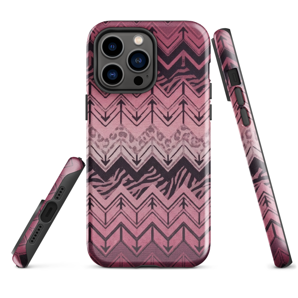 Pink Chevron Zebra & Leopard Print Tough Case for iPhone®
