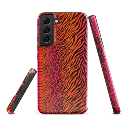 Sunset Orange & Pink Snake Skin Leopard & Zebra Print Tough Case for Samsung