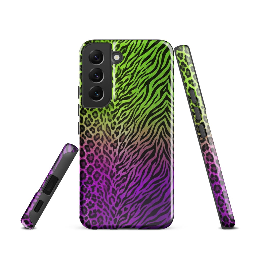 Neon Green & Purple Zebra & Leopard Print Tough Case for Samsung