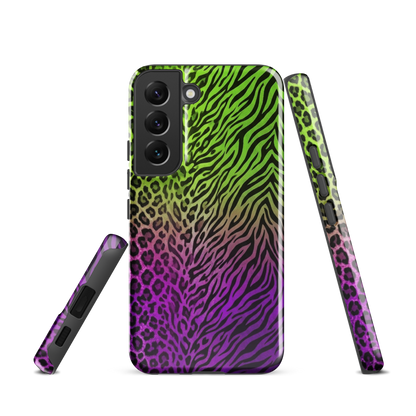 Neon Green & Purple Zebra & Leopard Print Tough Case for Samsung