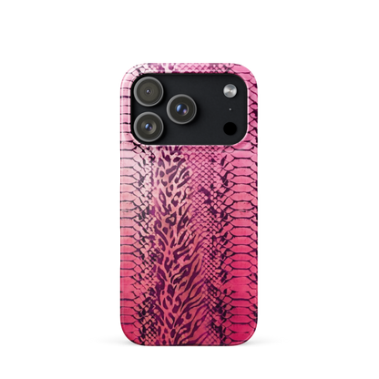 Hot Pink to Light Pink Zebra Print Snap Case for iPhone