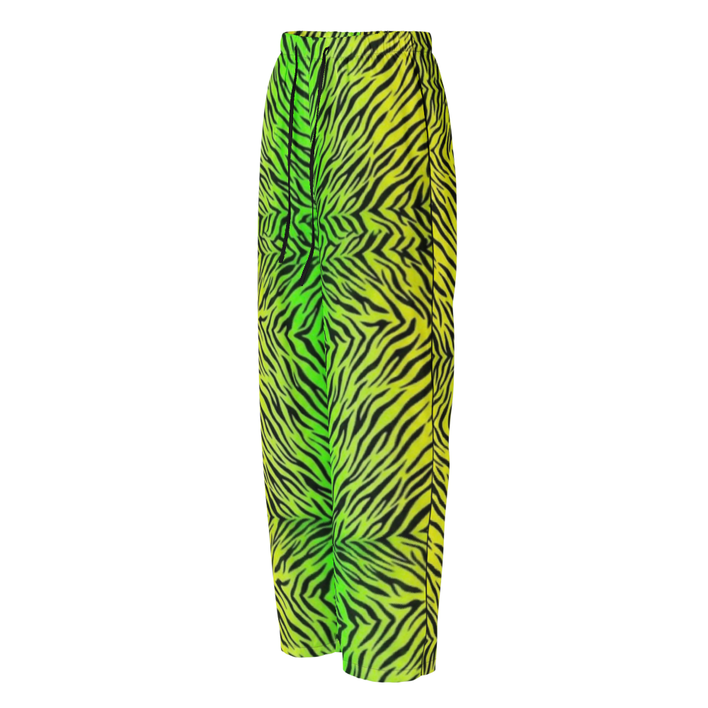 Green & Yellow  Zebra Print Women's Pajama Pants