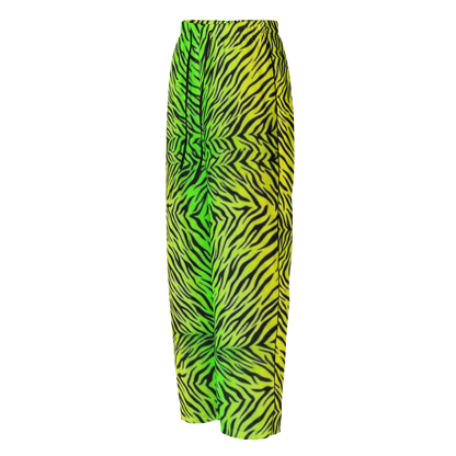 Green & Yellow  Zebra Print Women's Pajama Pants