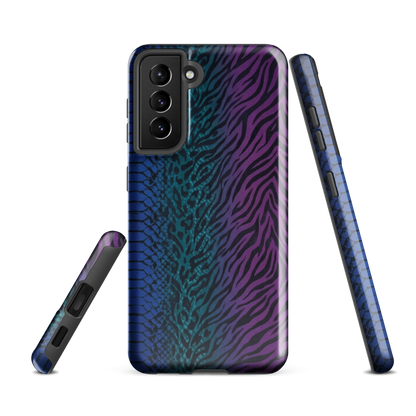 Blue to Purple Dark Snake Zebra & Leopard Print Tough Case for Samsung
