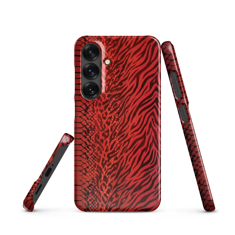Red Zebra Snake & Leopard Print Snap Case for Samsung