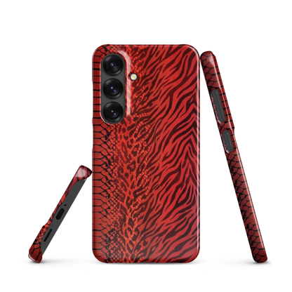 Red Zebra Snake & Leopard Print Snap Case for Samsung