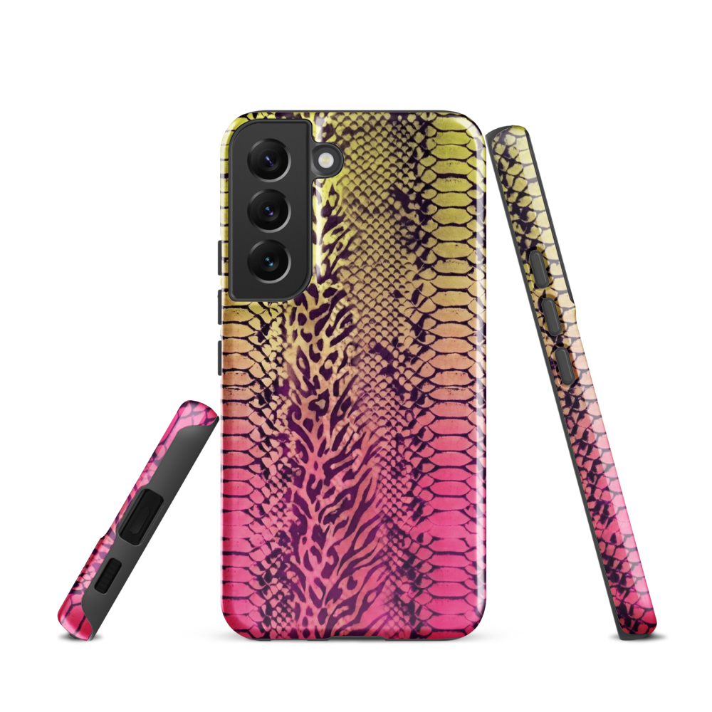 Yellow & Pink Snake Skin & Leopard Print Tough Case for Samsung